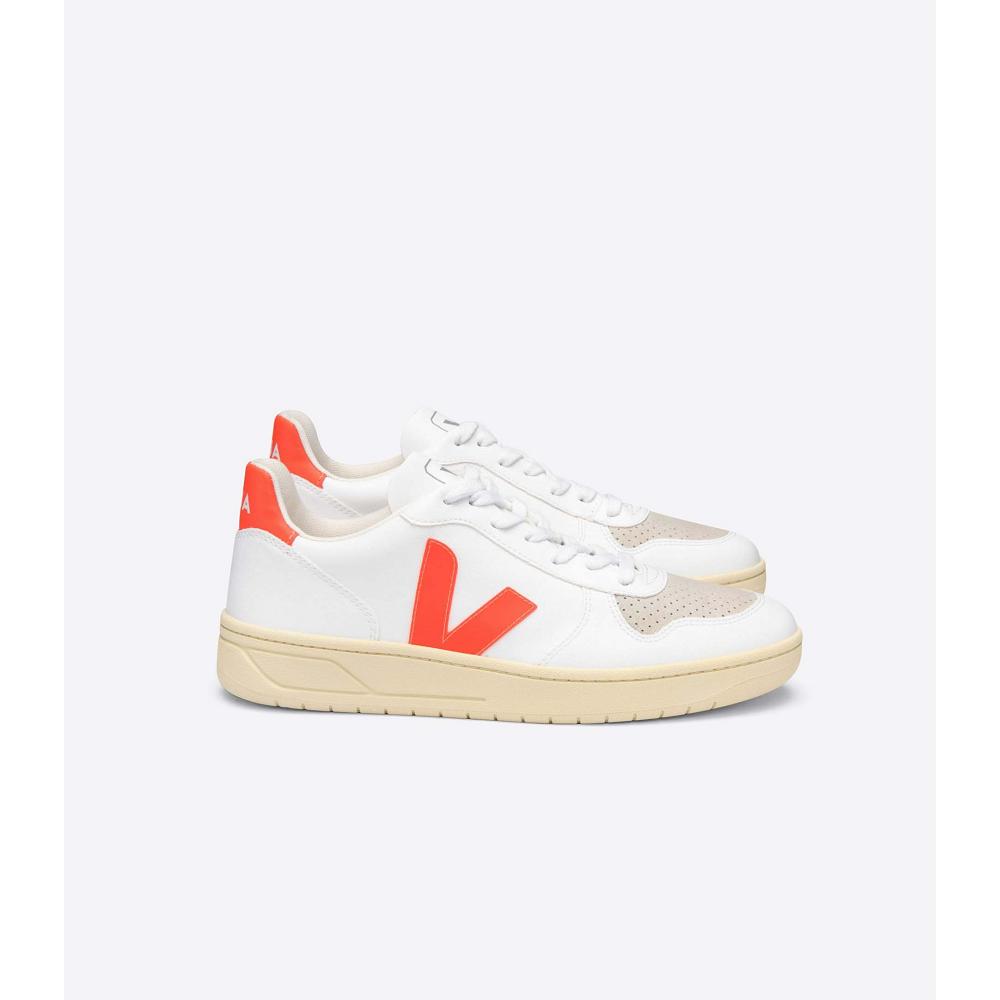 Veja V-10 CWL Schoenen Dames White/Orange | NL 575PJJ